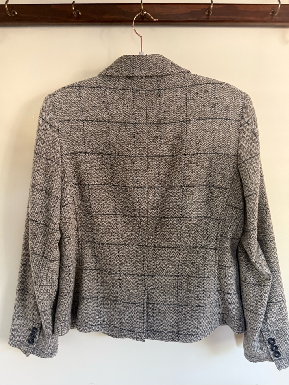 L.L.Bean Wool Blend Herringbone Tweed Blazer - Size M - Picture 2 of 7